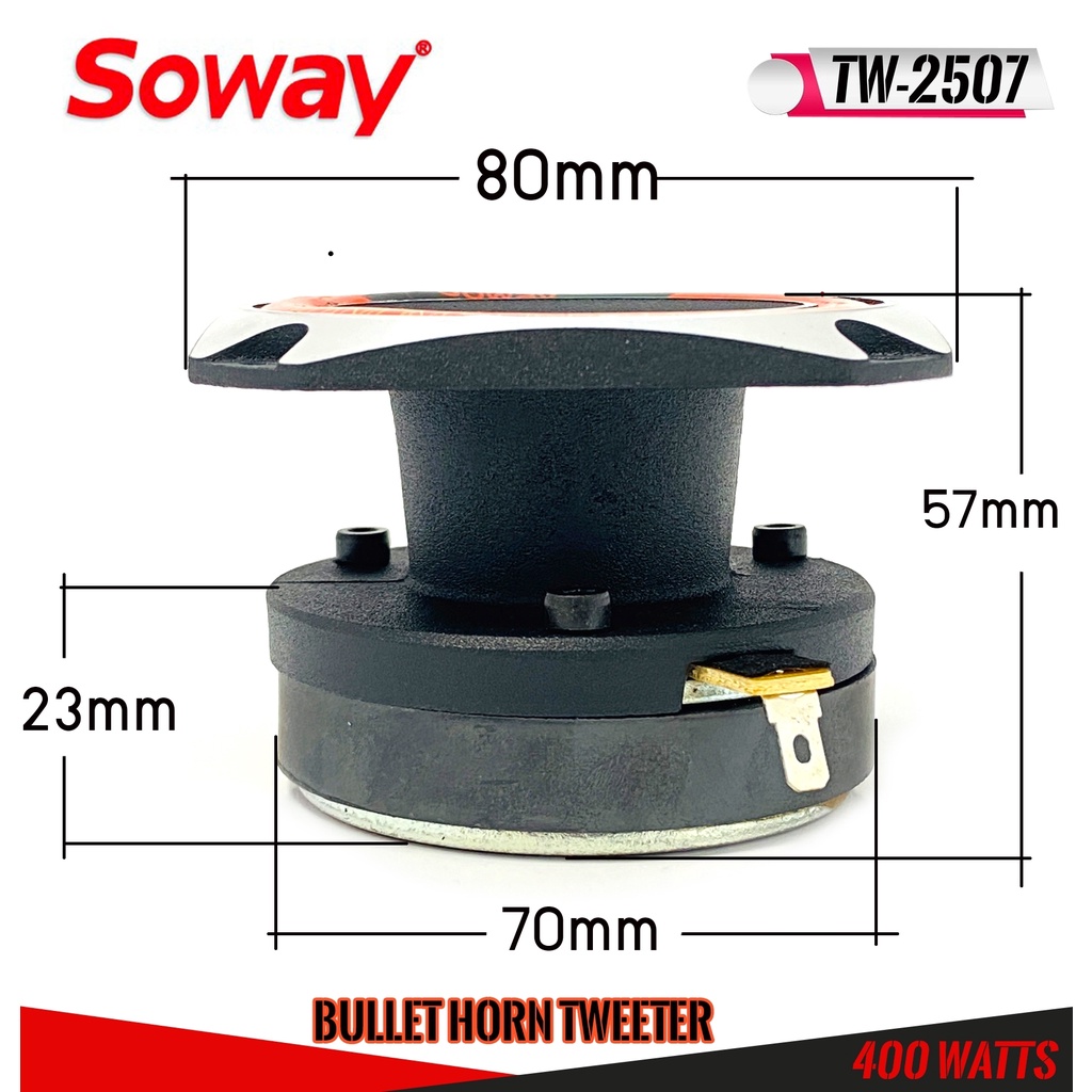 ราคาพิเศษ-ดอกลำโพงเสียงแหลมsoway-รุ่น-tw-2507-เสียงแหลมหัวจรวดเสียงดีจัดจ้าน