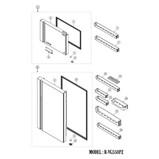 R-VG550PZ อะไหล่ ตู้เย็น Hitachi รุ่น R-VG550PZ ชิ้นส่วน งานช่าง งานซ่อม อุปกรณ์ ศูนย์บริการ อะไล่แท้ R-VG550PZ