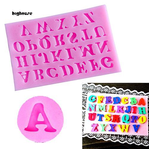 bighouse-ถาดแม่พิมพ์ซิลิโคน-ลายตัวอักษร-สําหรับตกแต่งเค้ก-ช็อคโกแลต-ฟองดองท์