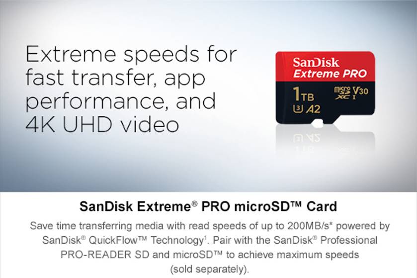 ข้อมูลเพิ่มเติมของ SanDisk Extreme Pro microSDXC 64GB A2 (SDSQXCU-064G-GN6MA) ความเร็วสูงสุด อ่าน 200MB/s เขียน 90MB/s