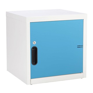 File cabinet CABINET STEEL UNI-1 WHITE/BLUE Office furniture Home &amp; Furniture ตู้เอกสาร ตู้เหล็กบานเปิดทึบ KIOSK UNI-1 B