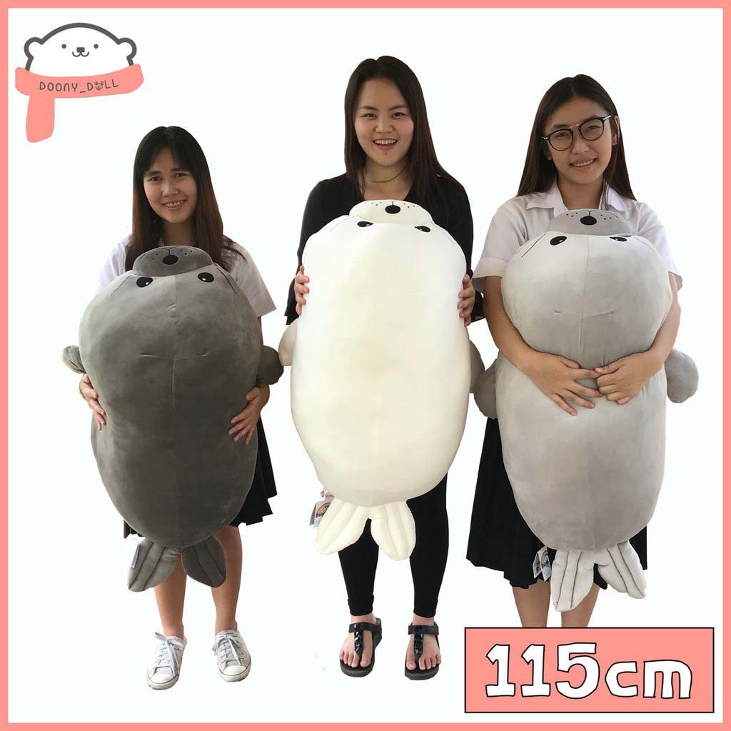 มี6สี-ของแท้-ตุ๊กตาแมวน้ำอุ๋งๆ-115cm-วิธีวัดดูในวีดีโอจ้า