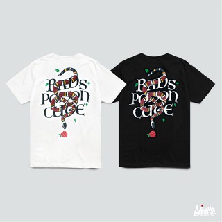 เสื้อยืดขายดีJust Say Bad ® เสื้อยืด แนวสตรีท Snake ดำ ขาว ( ลิขสิทธิ์แท้ ) แขนสั้น เสื้อยืดชาย หญิง M L XL 2XL  TSS-3XL