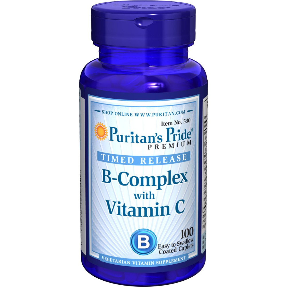Vitamin + Vitamin C Time Release 100 Caplets Puritan's Pride