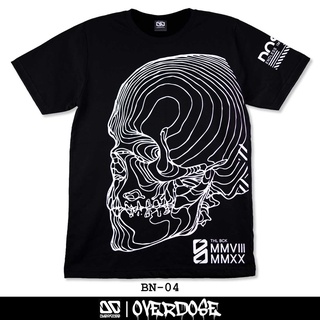 เสื้อยืดโอเวอร์ไซส์Overdose T-shirt เสื้อยืดคอกลม สีดำ รหัส BN-04(โอเวอโดส)S-3XL