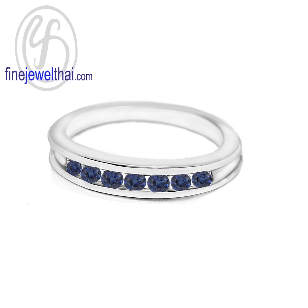 finejewelthai-แหวนไพลิน-ไพลินแท้-แหวนเงินแท้-พลอยประจำเดือนเกิด-blue-sapphire-silver-ring-birthstone-r1028bl