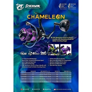 รอกสปินนิ่ง ม่วงอโลเวร่า PIONEER CHAMELEON รบบแขนเกลียว