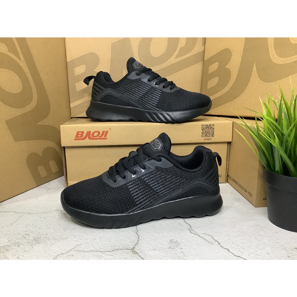 baoji-ลิขสิทธิ์แท้-w-รองเท้าผ้าใบผู้หญิงยี่ห้อบาโอจิ-baoji-รุ่นbjw-843-สีดำล้วน-all-black-size-37-41
