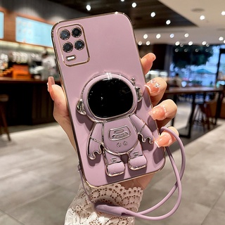 เคสโทรศัพท์ สําหรับ OPPO A54 มือถือแบบนิ่ม กันกระแทก กันรอยกล้อง ลายนักบินอวกาศ พร้อมขาตั้งวาง หรูหรา