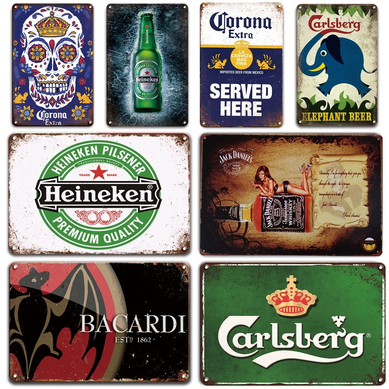 ภาพหน้าปกสินค้า2020 Corona Bacardi Vintage Beer Metal Plaque Sign Bar Home Wall Decor Signs Retro Metal Poster Tin Sign Man Cave Pub Kitchen Plates จากร้าน eyunfashion2.th บน Shopee