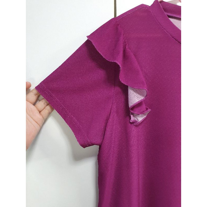 2nd-เสื้อผ้ายืดสีม่วง-ออกสีมะเขือม่วง