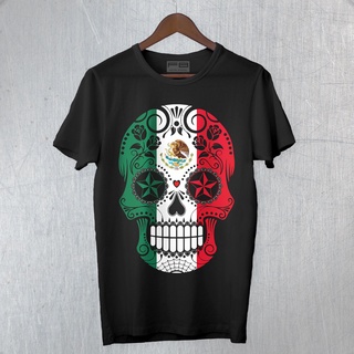 เสื้อยืดวินเทจเสื้อยืด คอกลม พิมพ์ลายหัวกะโหลก 7 Mexican Skull Mexican แฟชั่นสําหรับผู้ชาย xs-3xlS-5XL