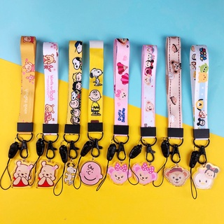 น่ารัก Winnie the Pooh สายคล้องโทรศัพท์ Anti-lost สายรัดข้อมือสั้น Hand String Lanyard USB Key อุปกรณ์เสริมสำหรับโทรศัพท์มือถือ สายคล้องบัตร