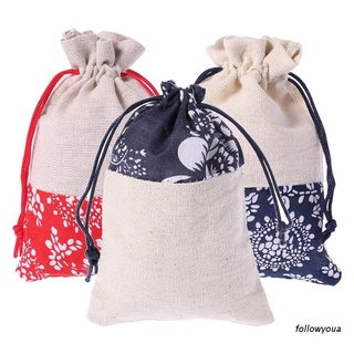 folღ Cotton Linen Pouch Drawstring Jewelry Wedding Favors Gift Bag Storage Handmade