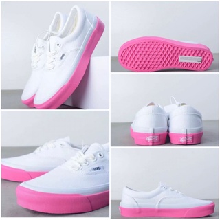 รองเท้าผ้าใบ แวนVans Era Classic “True White-Pink” รุ่นคลาสสิคสำหรับผู้หญิง พื้นนุ่ม