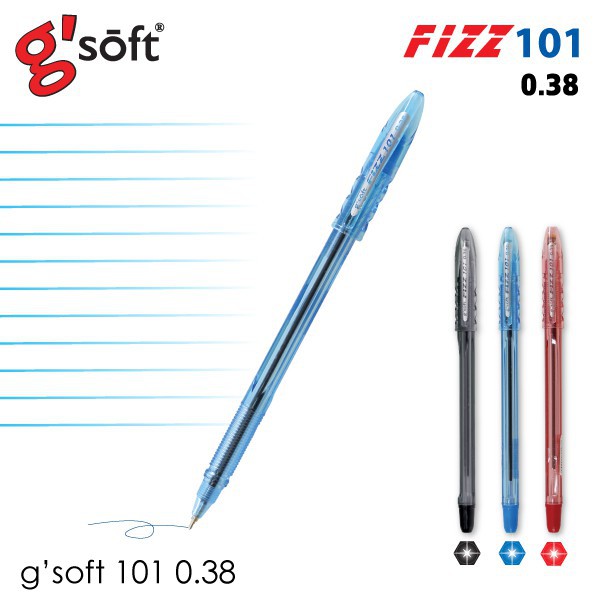 ปากกาลูกลื่น-gsoft-fizz101-ขนาด0-38มม-จำนวน-1-แท่ง