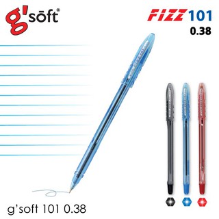 สินค้า ปากกาลูกลื่น g\'soft FIZZ101 ขนาด0.38มม. (จำนวน 1 แท่ง)
