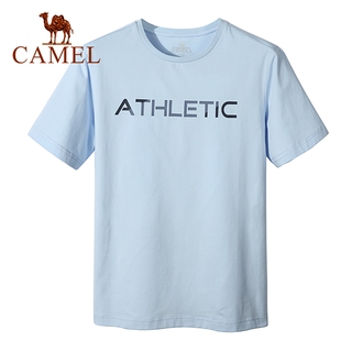 CAMEL เสื้อยืดลำลอง คอกลม ทรงหลวม ระบายอากาศ แฟชั่นฤดูใบไม้ผลิและฤดูร้อน สไตล์กีฬากลางแจ้ง แบบใหม่ สำหรับผู้ชายS-5XL