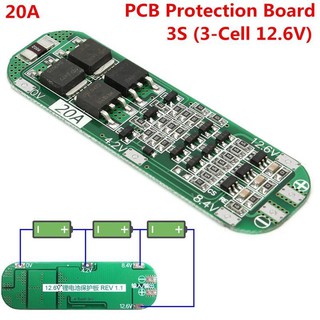 3S 20A Li-ion Lithium Battery 18650 Charger Protection Board PCB BMS 12.6V Cell Charging Protecting Module