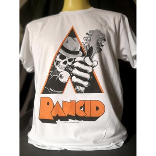 เสื้อยืดพิมพ์ลายเสื้อวงนำเข้า Rancid X Clockwork Orange Punk Rock Retro Style Vintage T-shirtรหัสเต็มS-3XL