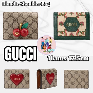 GUCCI wallet/ GUCCI Wallet/รูปแบบพิเศษปีใหม่/ซองใส่บัตร/กระเป๋าเงินสด/Bifold/Snap