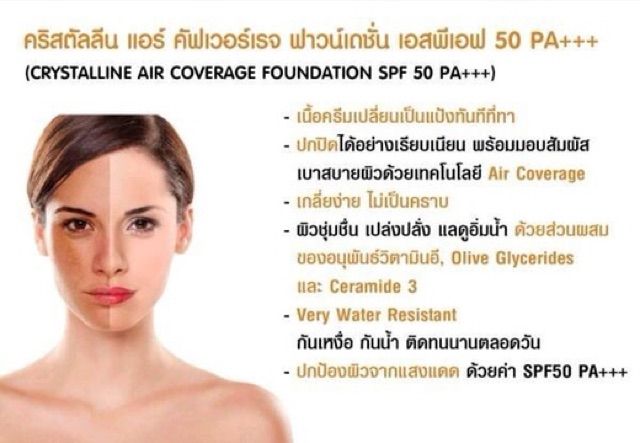 ส่งฟรีเก็บเงินปลายทาง-คุชชั่นผสมกันแดดspf-50-เปลี่ยนเป็นเนื้อแป้งทันทีที่ทา-เกลี่ยง่ายปกปิดสิวและริ้วรอยได้จริง