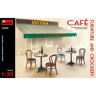 โมเดลประกอบ โมเดลอุปกรณ์และฉากจำลอง MiniArt 1/35 MI35569 CAFE FURNITURE AND CROCKERY