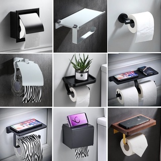 ภาพหน้าปกสินค้า[TI] Toilet Tissue Holder กล่องแขวนทิชชู่ ที่แขวนทิชชู่ ติดผนัง อลูมิเนียม สีดำ Nordic Style ที่เกี่ยวข้อง