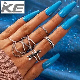 Jewelry Diamond Chain Ring Set of Four Geometric Arrow Ring Set for girls for women low price