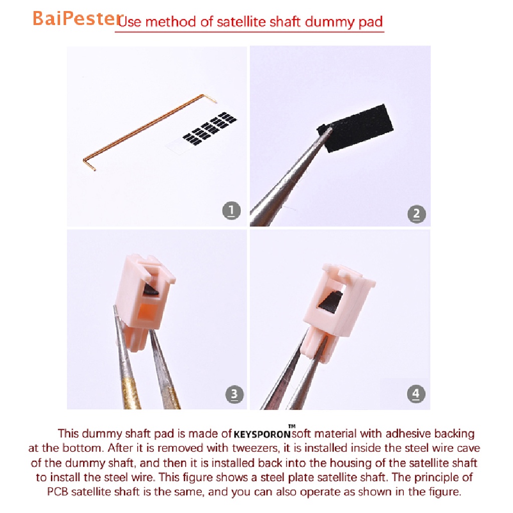 [BaiPester] 1Set Mechanical Keyboard Steel Plate Satellite Shaft Repair