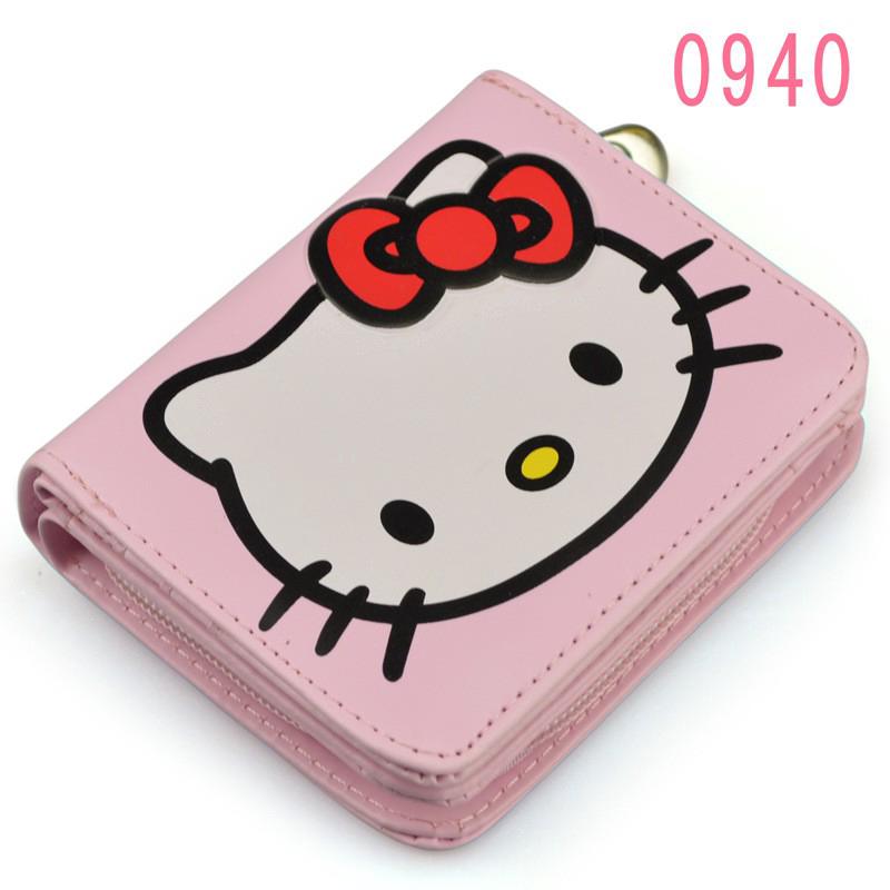 กระเป๋าสตางค์หนัง PU ใบสั้นลาย Hello Kitty สำหรับสตรี ASD1168