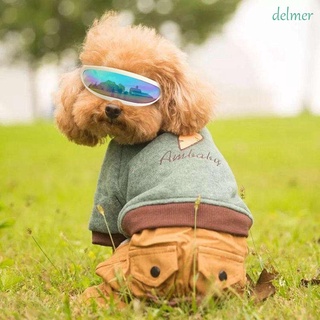 Delmer แว่นตากันแดด พลาสติก สะท้อนแสง กันลม ป้องกันรังสียูวี น่ารัก สําหรับสัตว์เลี้ยง สุนัข แมว