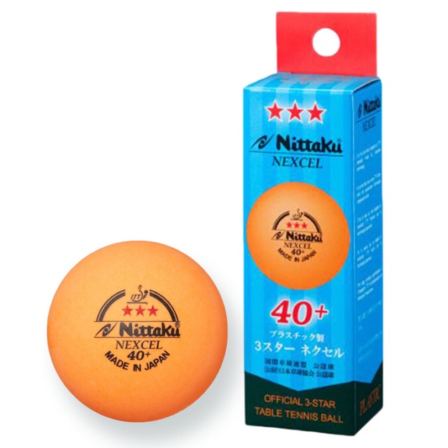 ภาพหน้าปกสินค้าลูกปิงปอง Nittaku 3 Stars 40+ Nexcell (ITTF) Orange (ราคา/3 ลูก)