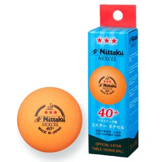 ราคาและรีวิวลูกปิงปอง Nittaku 3 Stars 40+ Nexcell (ITTF) Orange (ราคา/3 ลูก)