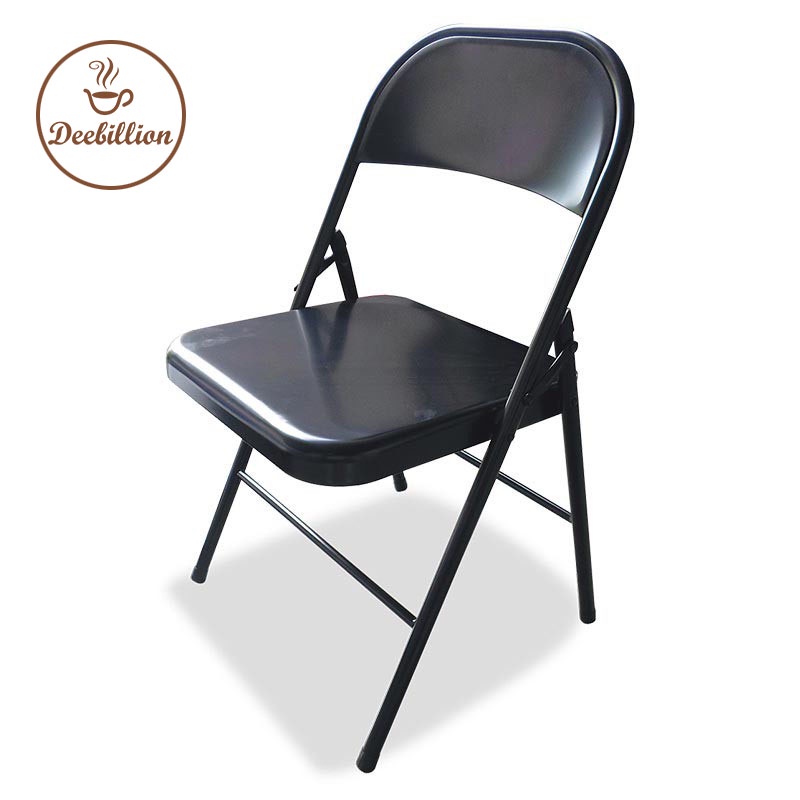 เก้าอี้เหล็ก-เบาะหนัง-พับได้-มีพนักพิง-โครงเหล็ก-fold-chair