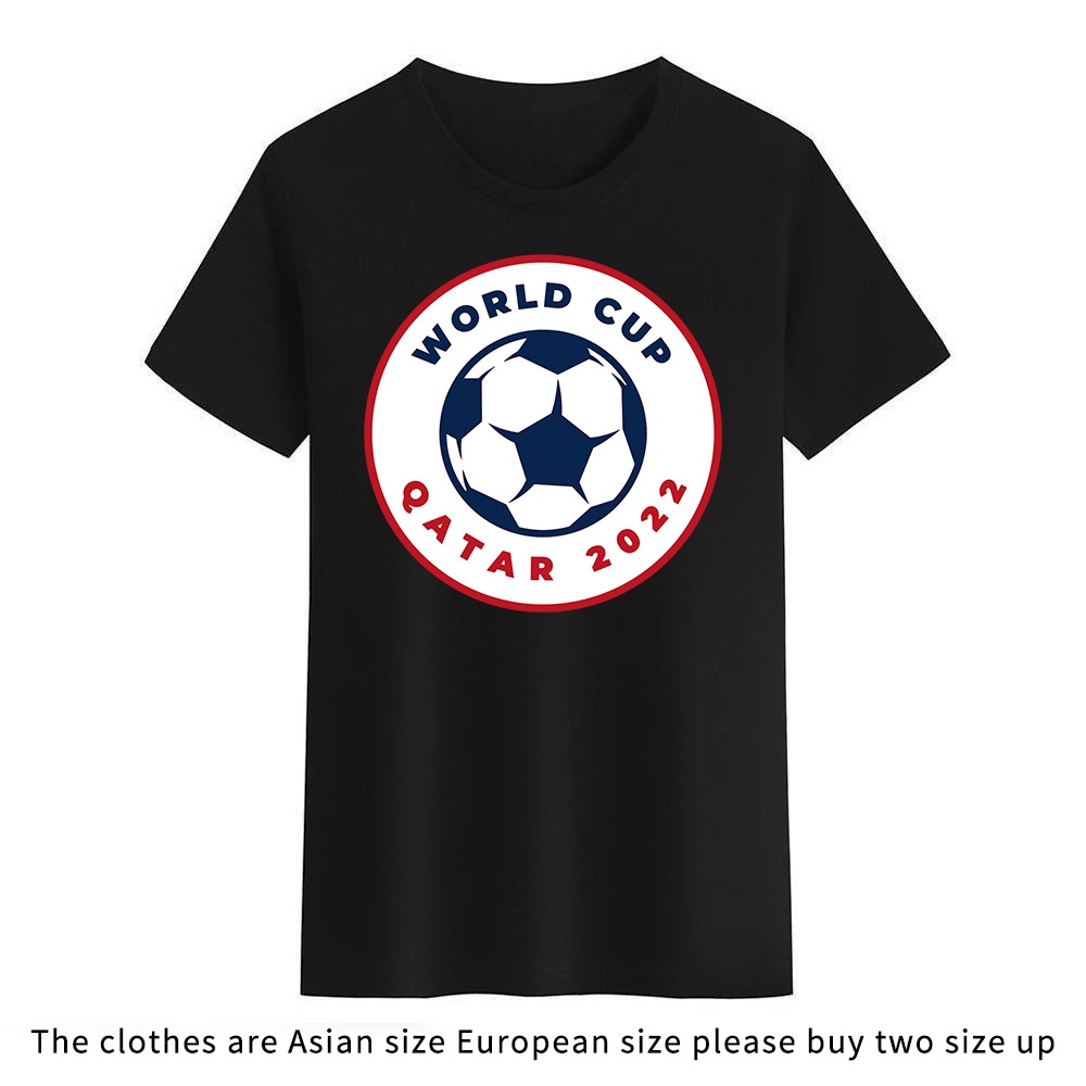 cotton-tshirts-เสื้อยืดคอกลม-พิมพ์ลาย-qatar-world-cup-qatar-fifa-2022-สีดํา-สีขาว-สําหรับผู้ชาย-และผู้หญิง