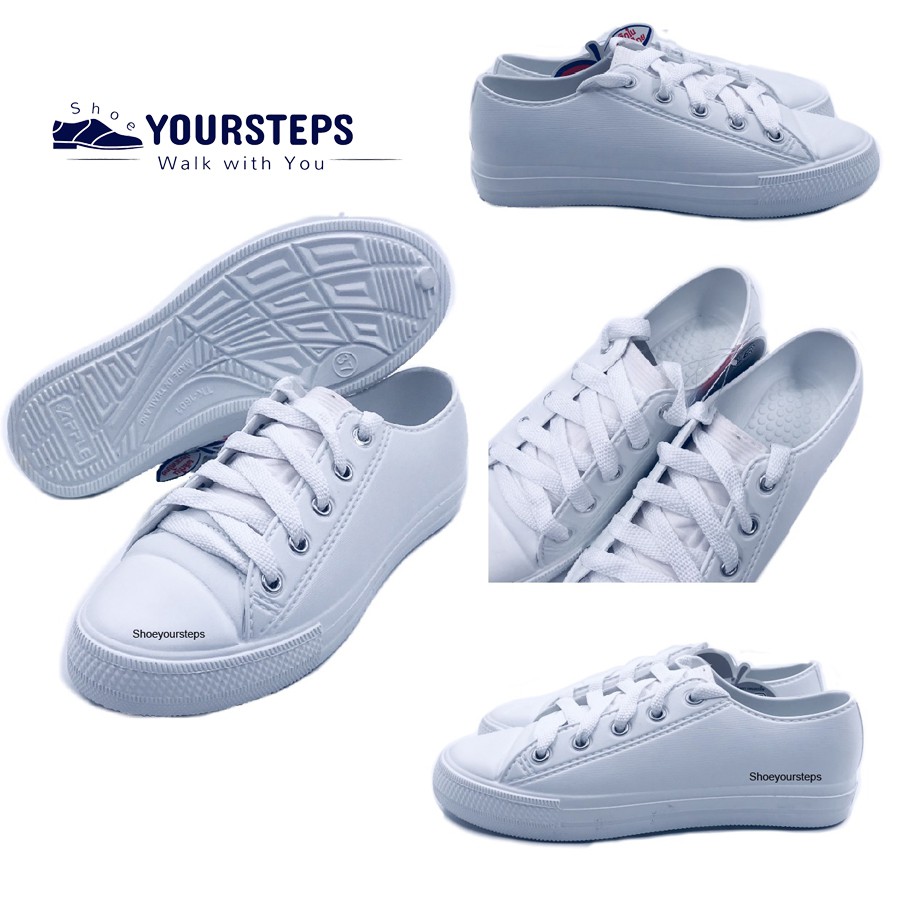 ภาพสินค้ารองเท้าผ้าใบยาง เนื้อEVA TK1601 กันน้ำ สีดำ/สีขาว จากร้าน shoeyoursteps บน Shopee ภาพที่ 4
