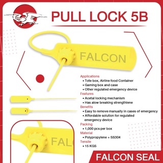 Falcon ซีล Pull Lock 5B ขนาด 5 นิ้ว ซีลล็อครถบรรทุก ซีลล็อคตู้ขนส่ง พร้อม running number 100 ชิ้น