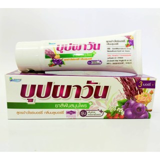 ยาสีฟันบุปผาวันเอนไซม์เฮิร์บ Buppawan Herbal Toothpaste สูตรข้าวไรซ์เบอรี่(สีม่วง) หลอดกลาง 80 กรัม