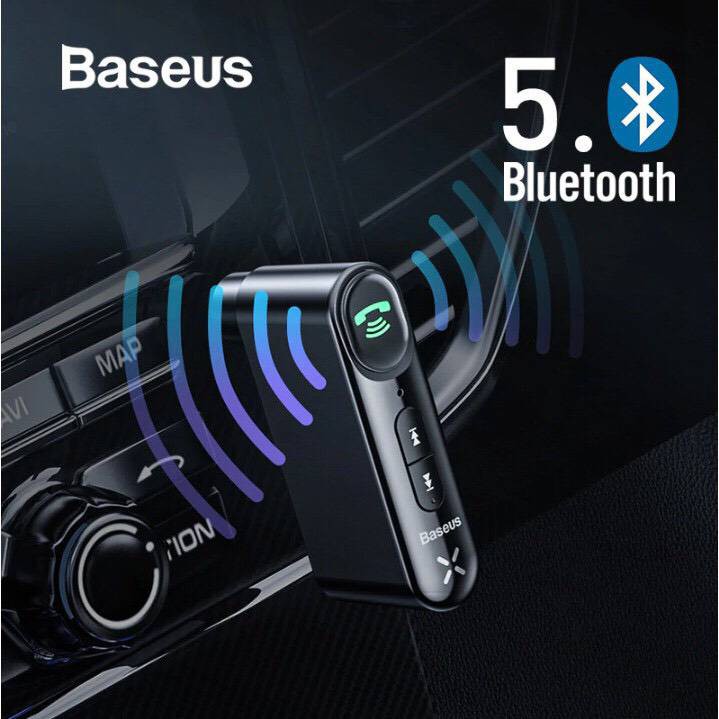 baseus-wireless-bluetooth-5-0-car-kit-แฮนด์ฟรี-3-5-มม-แจ็คตัวรับสัญญาณเสียง-aux-อะแดปเตอร์-car-accessories