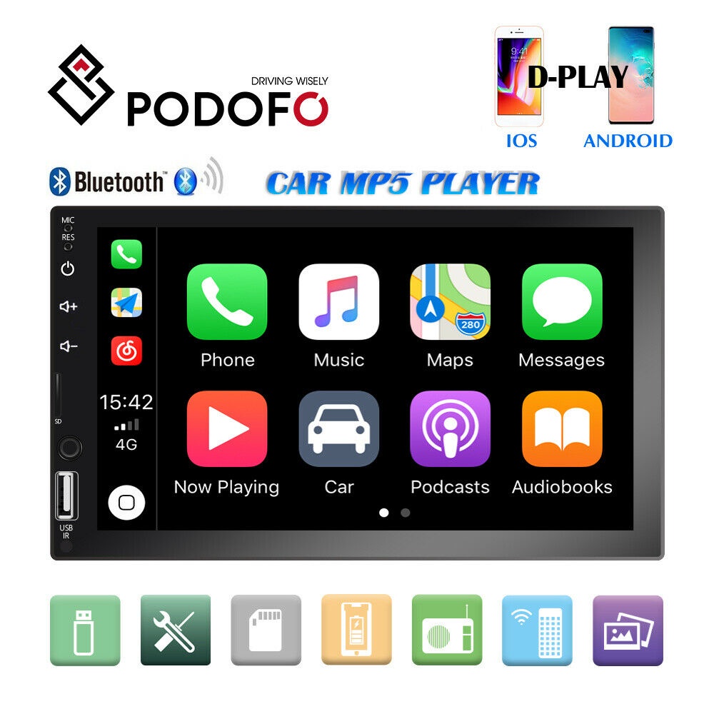 วิทยุรถยนต์-หน้าจอสัมผัส-7-นิ้ว-apple-android-carplay-bt-2din-พร้อมกล้อง