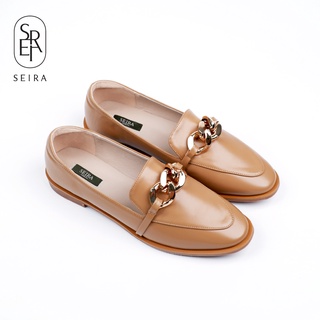 สินค้า Seira - Chloe Loafers รองเท้าส้นเตี้ย อะไหล่ทองเงิน หนังPU รองเท้าโลฟเฟอร์ รองเท้าทำงาน