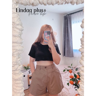 กางเกงขาสั้นกระเป๋าเจาะทรงเท่ห์ ไซส์ใหญ่ Plussize