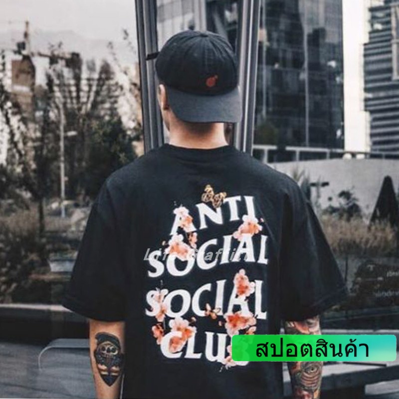 anti-social-social-club-assc-เสื้อยืดแขนสั้น-พิมพ์ลายดอกซากุระ-ผีเสื้อ-พีช-คลับสังคม-สําหรับผู้ชาย-และผู้หญิง