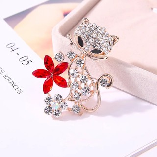 เข็มกลัดไข่มุกคริสตัล rhinestone รูปสัตว์กวางแฟชั่นเกาหลี