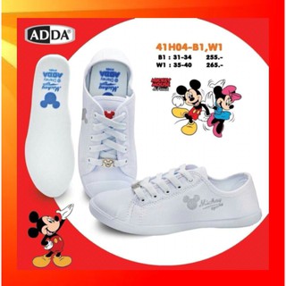 ADDA 41H04 รองเท้าผ้าใบนักเรียน​ ผูกเชือก​ ลายมิกกี้เมาส์​ MICKEY MOUSE 31-40