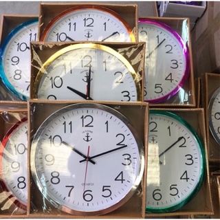 นาฬิกาติดผนัง สมอ รหัส 1311 นาฬิกาแขวน ติดผนัง ตราสมอ นาฬิกาติดผนัง ทรงกลม สวยหรู หน้าปัดกระจก มองเห็นตัวเลขชัดเจนนาฬิกา