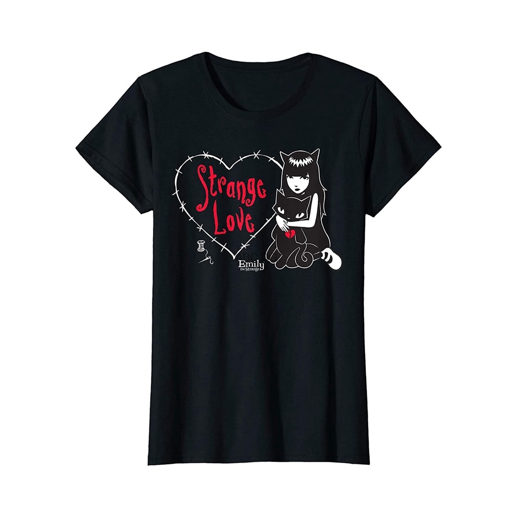 เสื้อยืดโอเวอร์ไซส์สินค้าใหม่-เทรนด์-hot-sale-emily-the-strange-strange-love-t-shirts-3xl