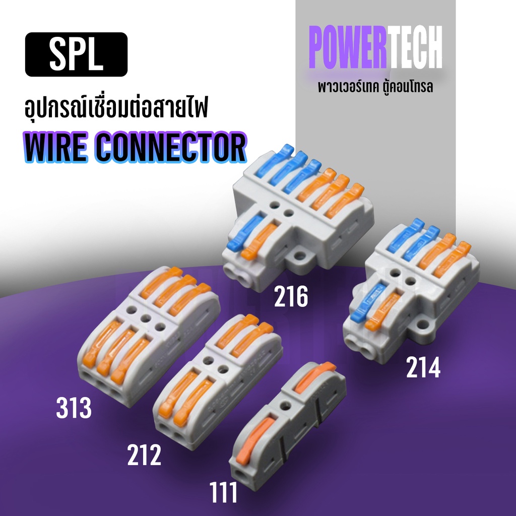 ภาพหน้าปกสินค้าSPL ต่อสายไฟ Quick connect เชื่อมต่อ ตัวต่อ สายไฟ รวดเร็ว เทอร์มินอล ขั้วต่อสายไฟแบบกด สายอ่อนและแข็ง