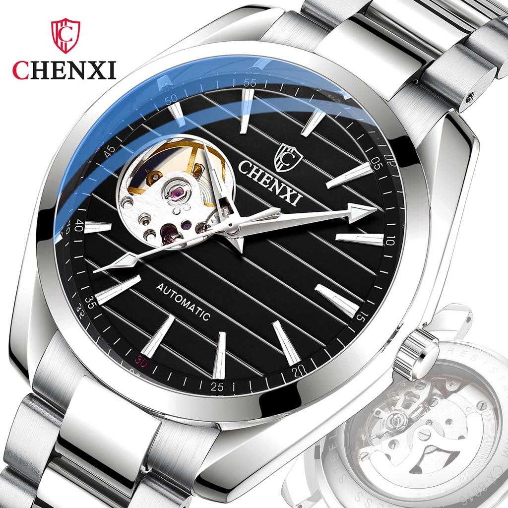 chenxi-นาฬิกาข้อมืออัตโนมัติ-สายแซฟไฟร์-สเตนเลส-กันน้ํา-หรูหรา-สําหรับผู้ชาย